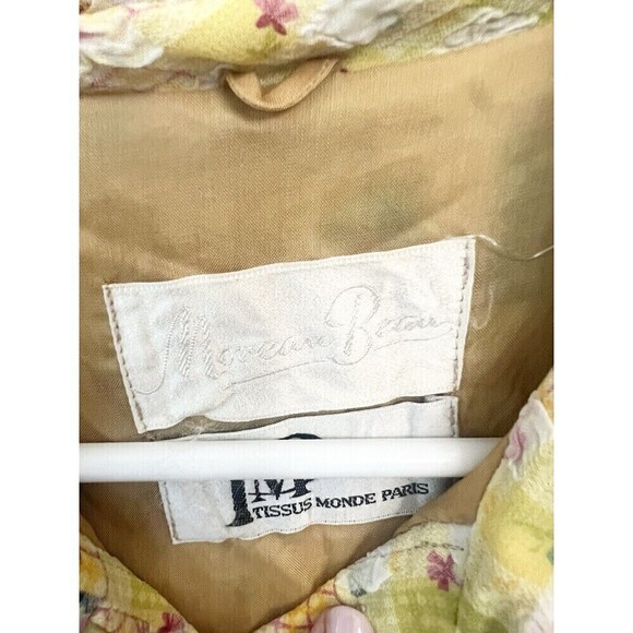 Vintage Tissus Monde Paris Dress Floral Mid Century Modern Buttons Lined M 1960s - Picture 6 of 12